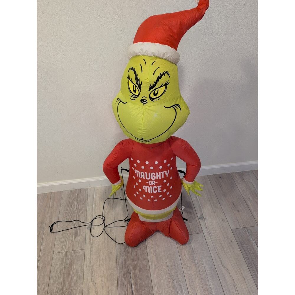 CHRISTMAS THE GRINCH DR SEUSS 4 FT Airblown Inflatable‎ GEMMY - Picture 3 of 8
